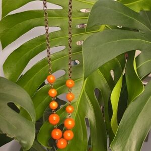 Vintage Orange Beaded Necklace